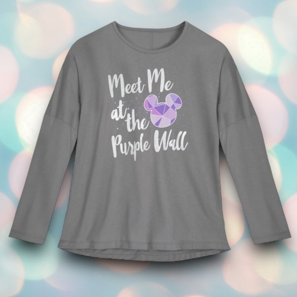BRAND NEW Authentic Disney Epcot Purple Wall Women’s Tee Shirt Top Size L